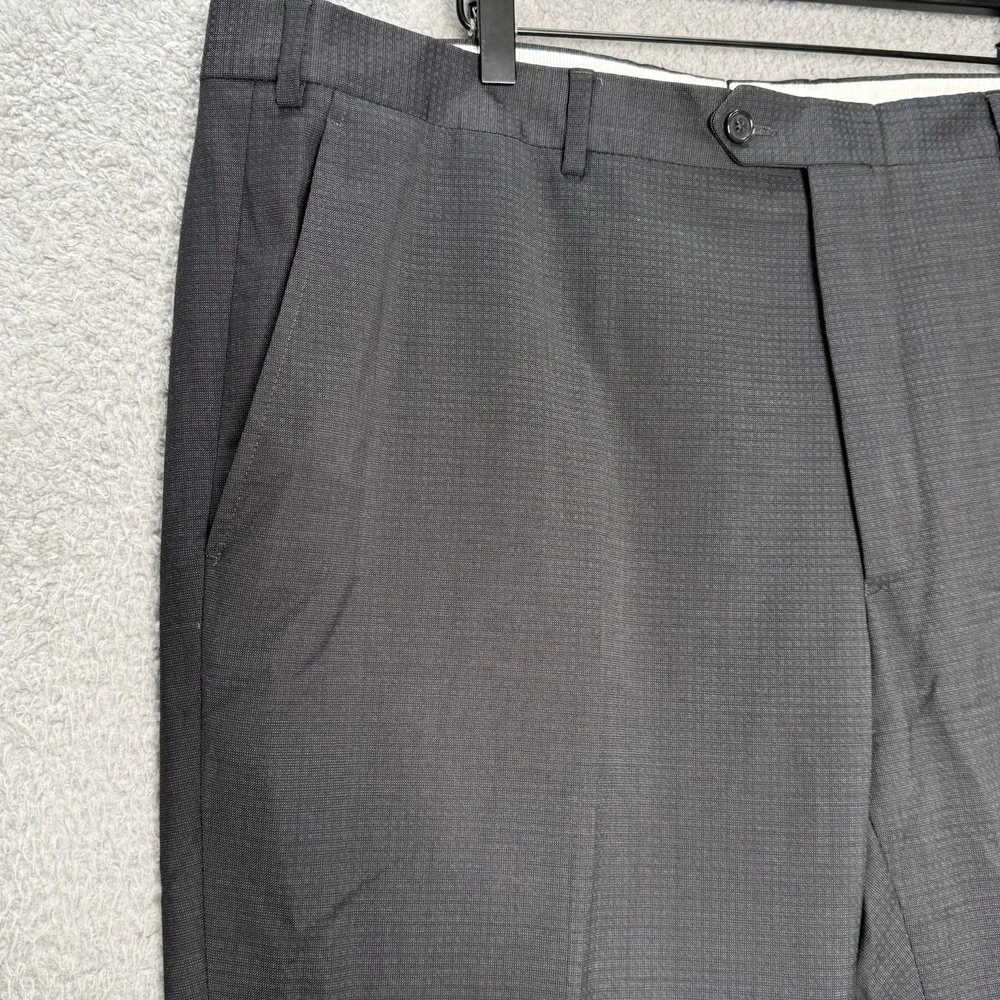 Santorelli 42x30 Romeo Mens Dress Pants 100% Wool Gray Check Italy Made Straight
